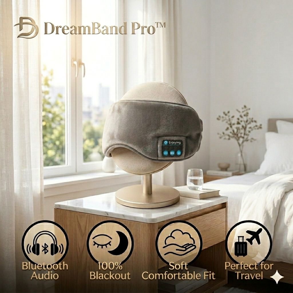 DreamBand Pro™ Bluetooth Sleep Mask | Blackout Eye Cover + Wireless Headphones for Deep Sleep