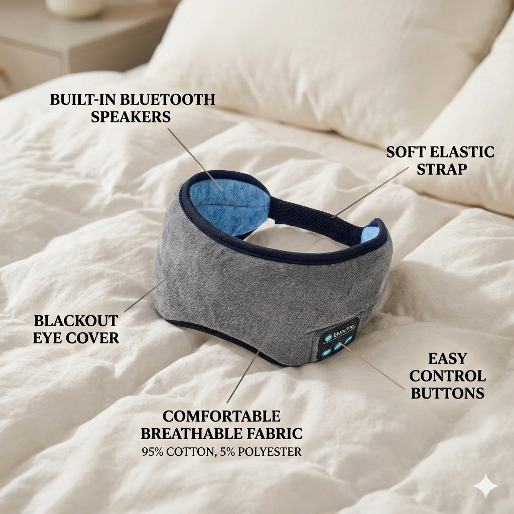 DreamBand Pro™ Bluetooth Sleep Mask | Blackout Eye Cover + Wireless Headphones for Deep Sleep